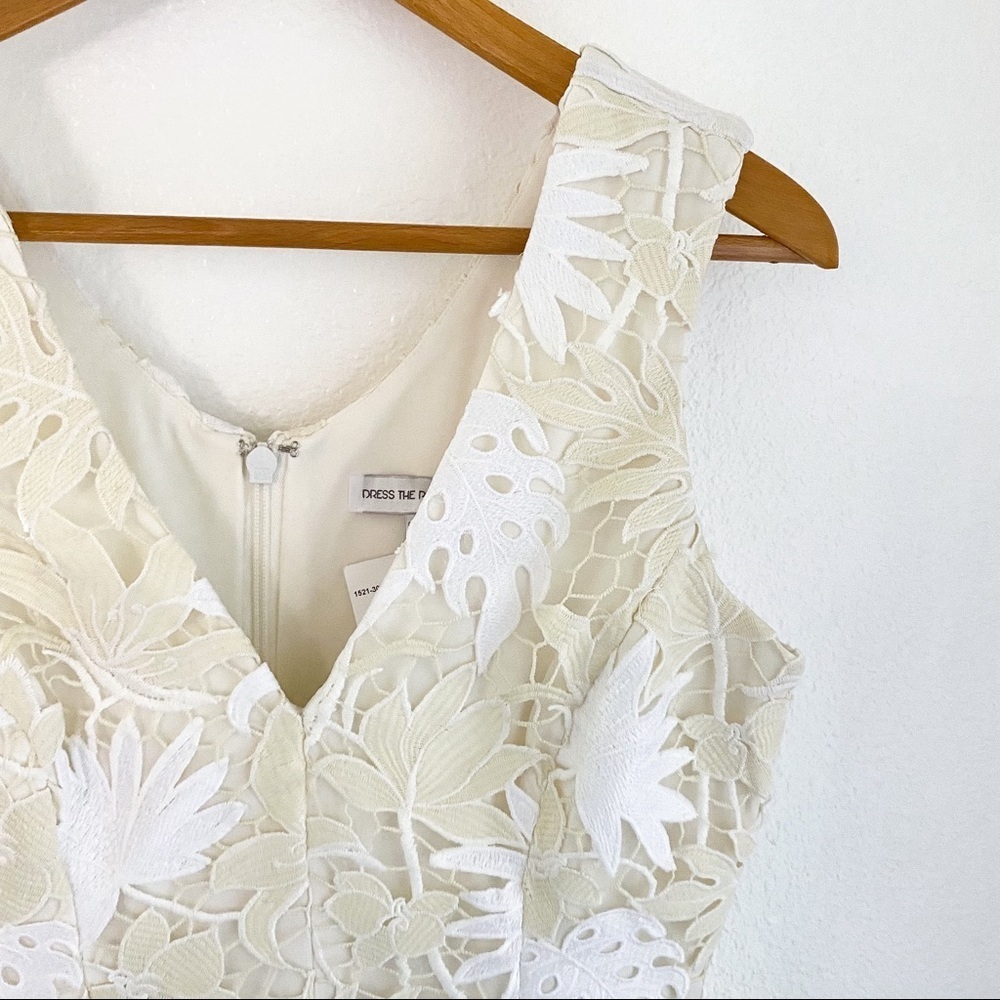 Dress the Population White and Cream Lace Midi Dress - Picture 4 of 8